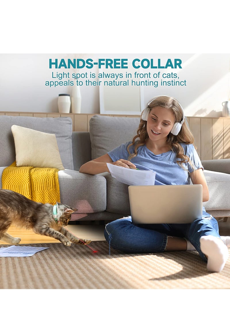 Arabest - Wearable Automatic Cat Toys with LED Lights, Electric Smart Amusing Collar for Kitten, Interactive Cat Toys for Indoor Cats, Pet Exercise Toys, USB Rechargeable, Auto On and Off - Image 1