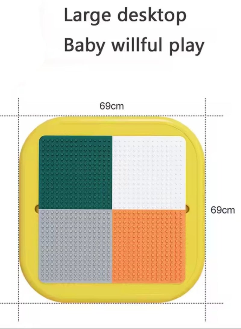 اي ام زد جي طاولة وكراسي فطر للأطفال للأطفال مع مجموعة مكعبات ليغو - Image 4