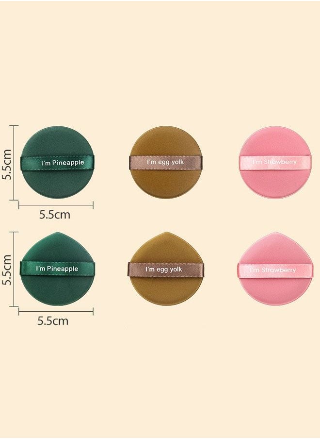 Generic - 3 Pack Powder Puff Face Round Teardrop Air Cushion Makeup Puff Soft Beauty Sponge Foundation Blender Mixing Puff Powder Wet & Dry Makeup Tools - Image 1
