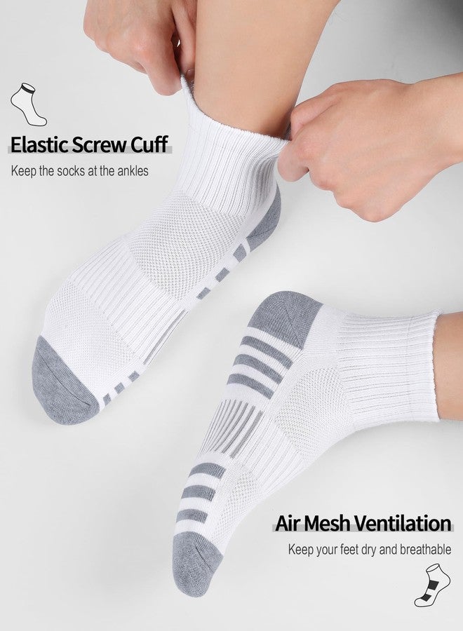 Airacker Athletic Quarter Socks with Cushion Running Ankle Socks for Men Women 6 Pairs - Image 5