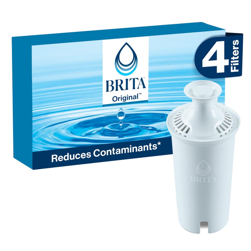 Brita Standard Water Filter for Pitchers and Dispensers BPAFree Reduces Copper Cadmium and Mercury Impurities Lasts Two Months or 40 Gallons Includes 4 Filters for Pitchers
