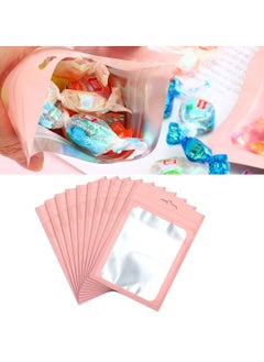 Y&D Resealable Mylar Bags, SYOSI 100Pcs Clear Window Smell Proof Bags Packaging Foil Pouch for Food Self Sealing Storage Supplies  - Image 1