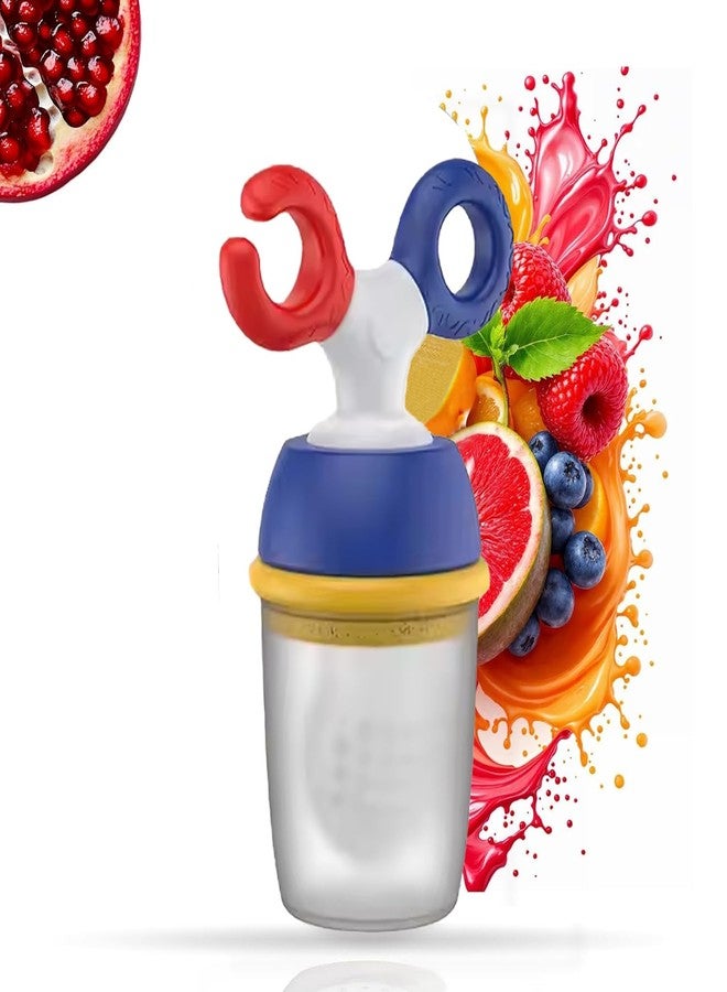 Fimalia Silicone Food/Fruit Nibbler with Extra Mesh, Soft Pacifier/Feeder, Teether for Infant Baby, Infant,BPA Free (Multicolor) (Rotate Handle) - Image 1