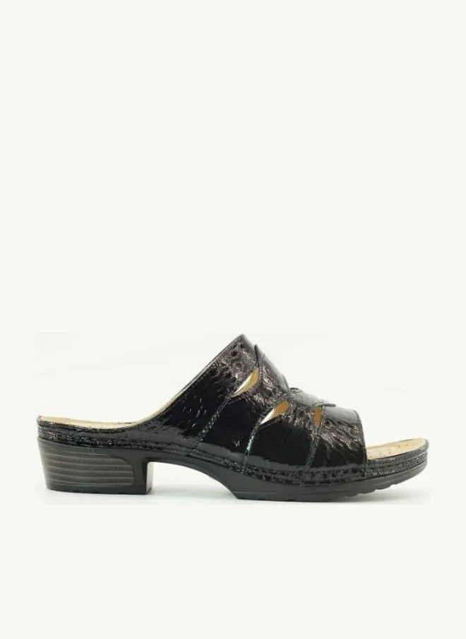 ZAYNA 221-3164 Zayna Ladies Low Heel Slides 2608-16 Black