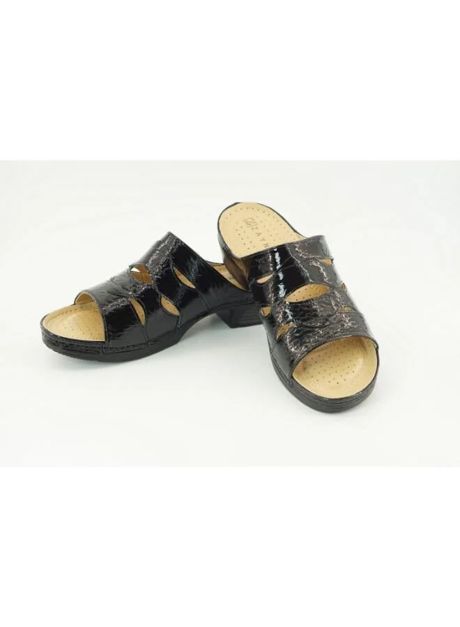 ZAYNA 221-3164 Zayna Ladies Low Heel Slides 2608-16 Black