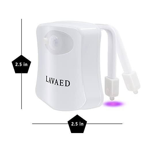 LAVAED Toilet Night Light, Toilet Bowl Light, Motion Sensor Activated LED Night Light, 8 Color Nightlight up for Bathroom Decor, Kids Bathroom Set Cool Stuff (2 Pack) - Image 5