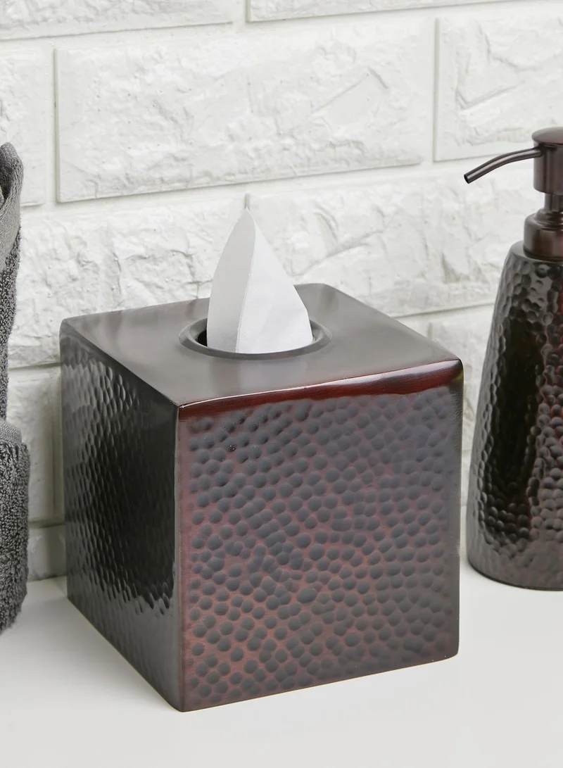 Premier Allegra Hammered Dark Bronze Tissue Box
