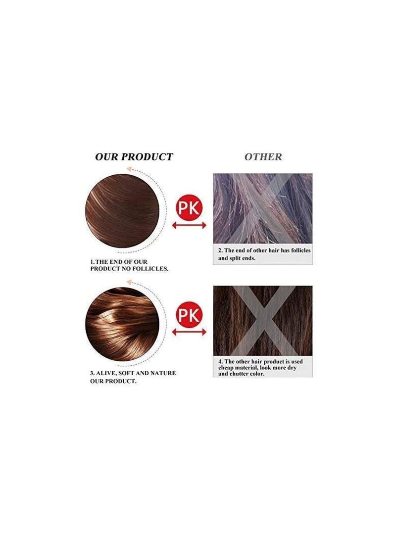 إستيل تمديد ذيل الحصان طويل مستقيم التفاف حول كليب في الألياف الاصطناعية الشعر للنساء 4 بني داكن - Image 5