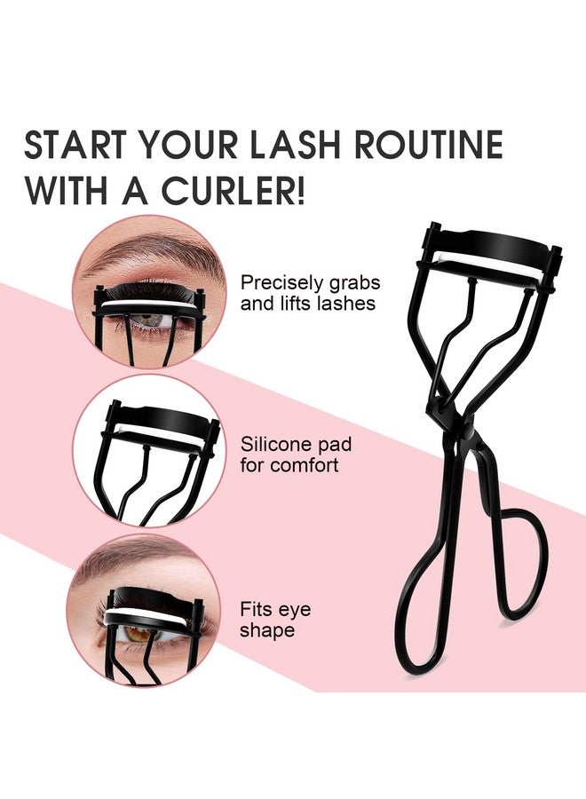 ميوفيو أداة وضع الرموش الصناعية، ملقط رموش منحني من الفولاذ المقاوم للصدأ للرموش المتكتلة (أسود (4 قطع)) - Image 4