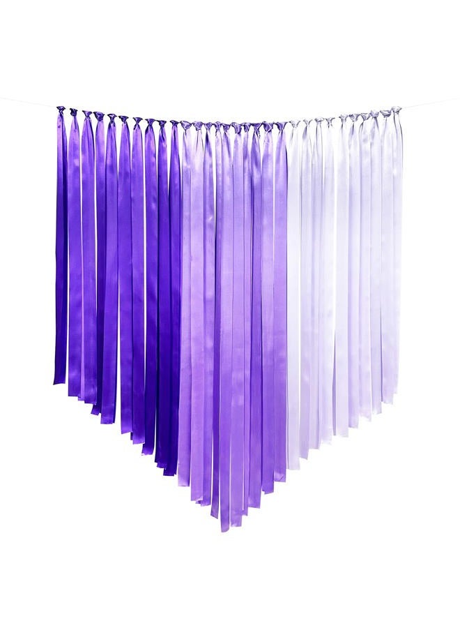 pinkblume Purple Satin Ribbon 65.7Yd×1.97" Wide Ombre Lilac Purple Beige Ribbon for DIY Craft Gifts Wrapping Invitation Card Party Backdrop Wedding Bachelorette Birthday Engagement Lavender Ribbon Decorations - Image 1