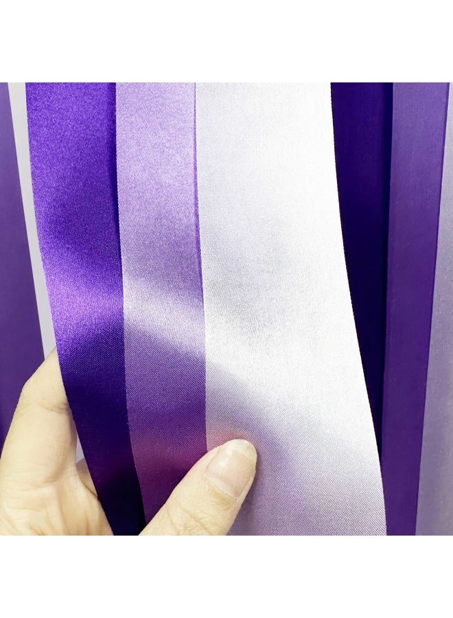 pinkblume Purple Satin Ribbon 65.7Yd×1.97" Wide Ombre Lilac Purple Beige Ribbon for DIY Craft Gifts Wrapping Invitation Card Party Backdrop Wedding Bachelorette Birthday Engagement Lavender Ribbon Decorations - Image 4