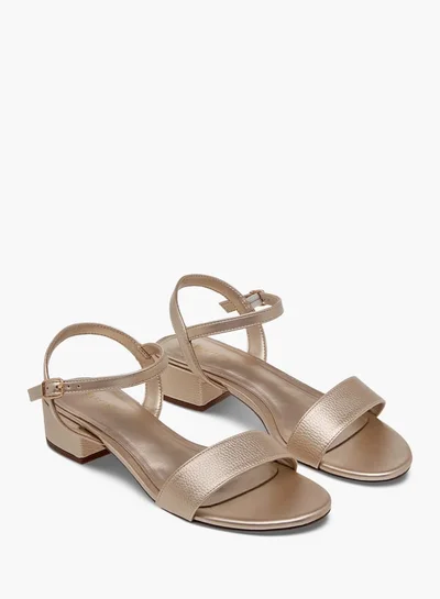 Celeste Women's Textured Sandals with Block Heels and Buckle Closure