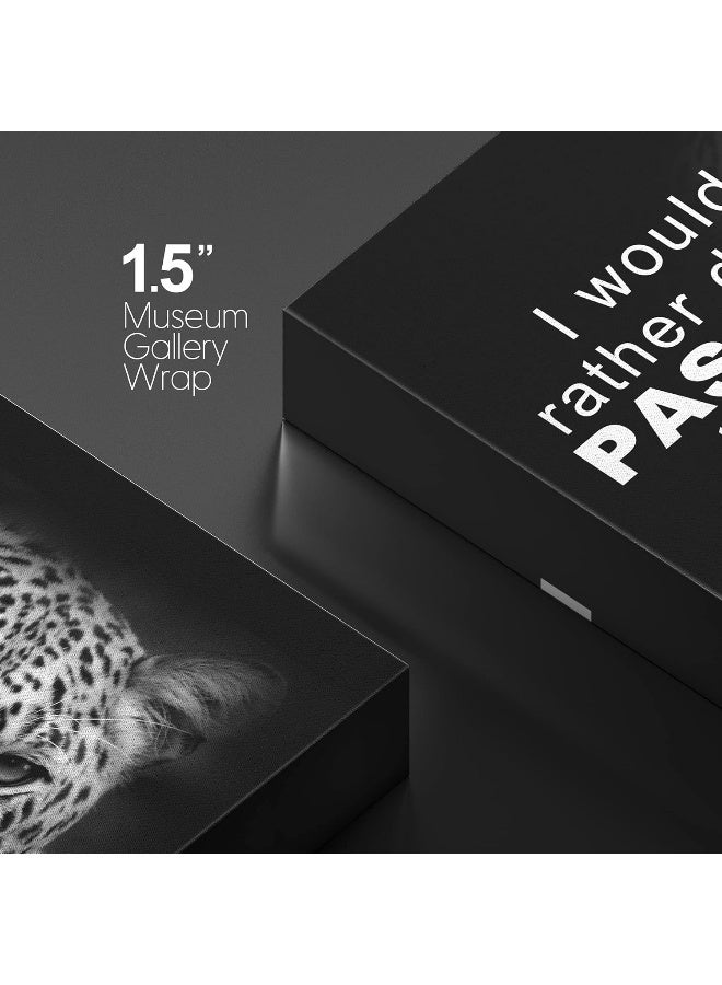 wall26 Canvas Print Wall Art I Would Rather Die of Passion with Tiger Animals Wildlife Photography Realism Rustic Portrait Dark Black and White for Living Room, Bedroom, Office - 16"x24" - Image 4