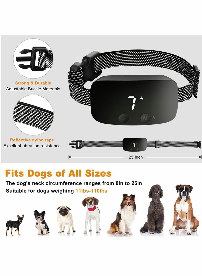 Excefore Rechargeable Anti Barking Training Dog Collar with 7 Adjustable Sensitivity and Intensity Levels Vibration Black - Image 3