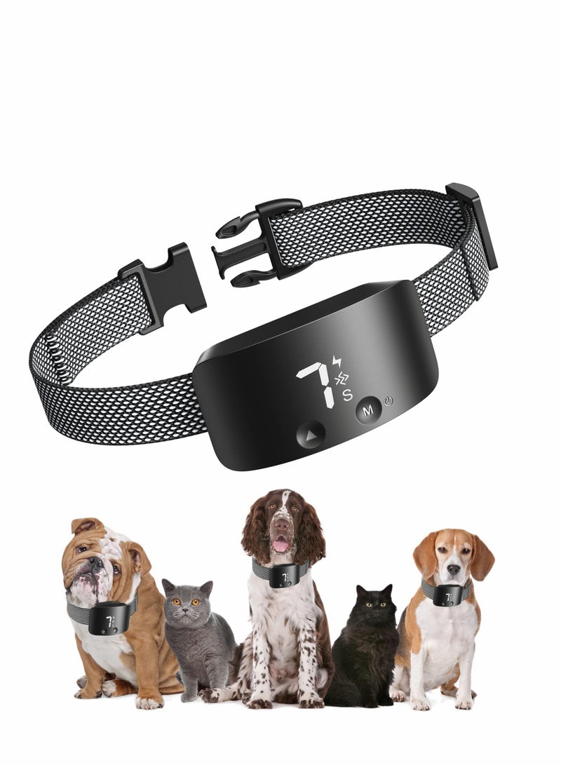 Excefore Rechargeable Anti Barking Training Dog Collar with 7 Adjustable Sensitivity and Intensity Levels Vibration Black - Image 1