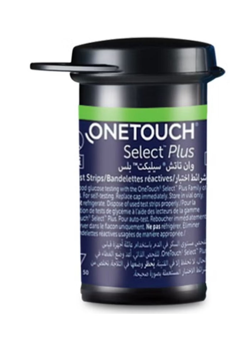 ONETOUCH - OneTouch Select Plus Blood Sugar Test Strips, Pack of 50s - Image 1