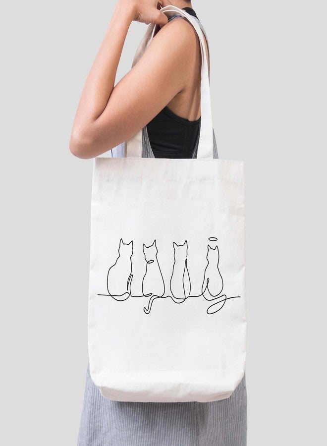 ARTBUG Tote Bag for Women, Aesthetic, Stylish, Ecofriendly, For College Girls, Office, Beach and Outings -Whispers of Cats Printed Canvas D - 289 - Image 3
