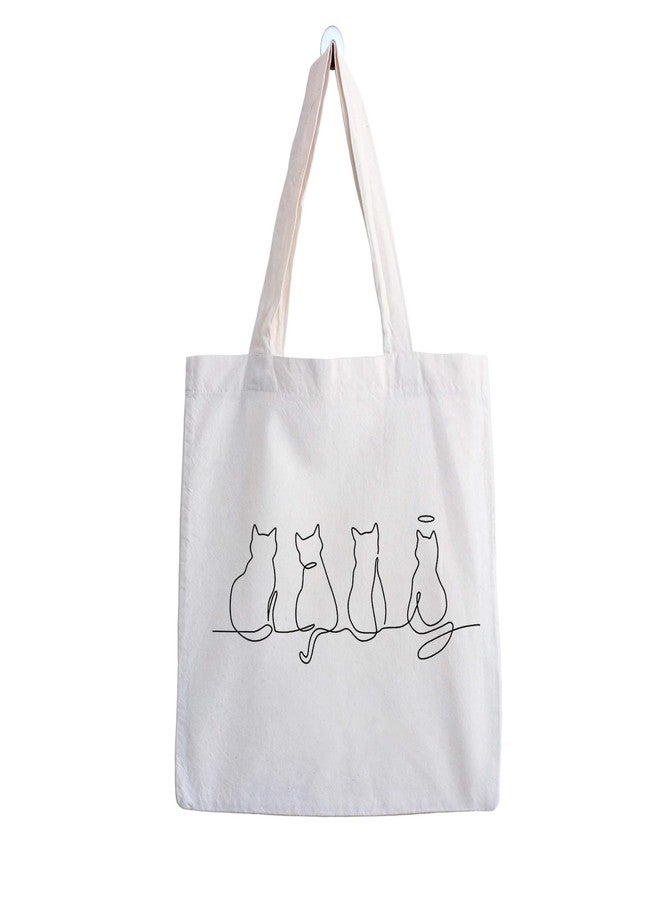 ARTBUG Tote Bag for Women, Aesthetic, Stylish, Ecofriendly, For College Girls, Office, Beach and Outings -Whispers of Cats Printed Canvas D - 289 - Image 1