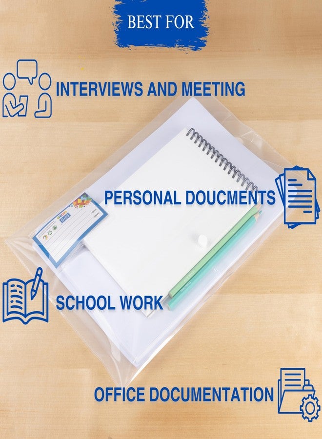 اس بي اس حافظة ملفات SPS، حقيبة تخزين ملفات مستندات A4/Foolscap شفافة من البولي بلاستيك مع زر كبس، مجموعة من 10 قطع/حافظة ملفات شهادات (عبوة من 10 قطع) - Image 3