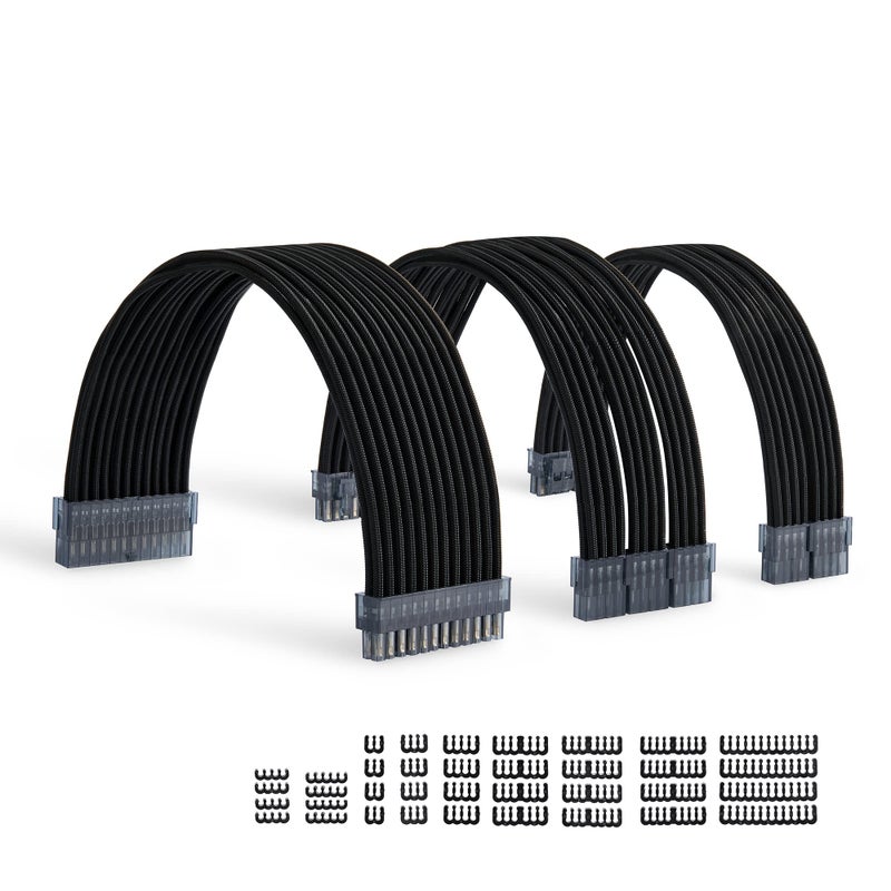 Formulamod Sleeve Extension Power Supply Cable Kit 18AWG ATX 24P 2 EPS 8P3 PCIE8P with Combs for PSU to MotherboardGPU