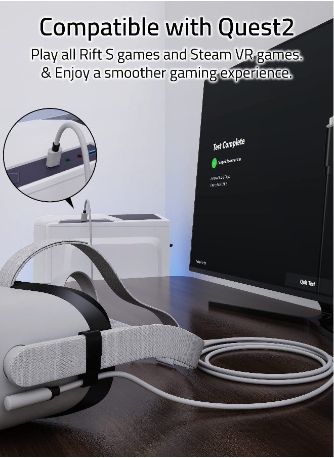 Generic - Link Cable 5 Meters for Oculus Quest 2 Accessories and PC/Steam VR, High Speed PC Data Transfer, USB 3.0 to USB C Cable for VR Headset and Gaming PC - Image 1