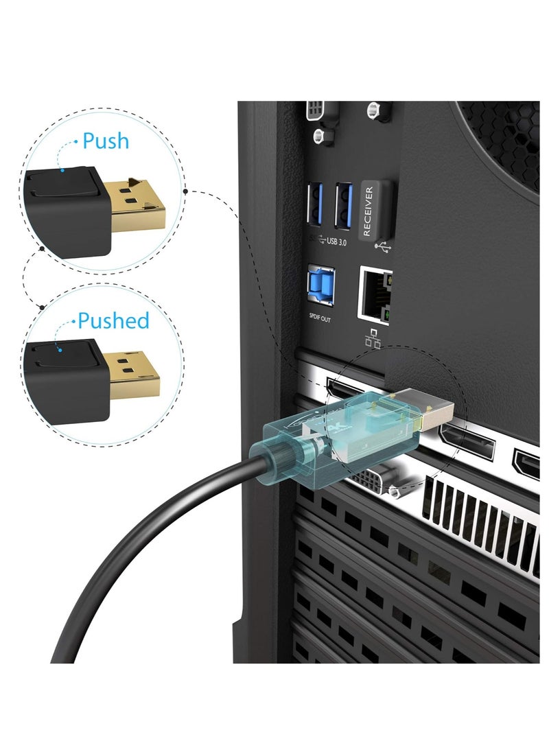 Generic - Thunderbolt Mini DisplayPort to 1L Ultra HD 4K 60Hz DisplayPort 1.2 Cable for PC Mac with Locking DP Connector Black by CalbelDirect - Image 1