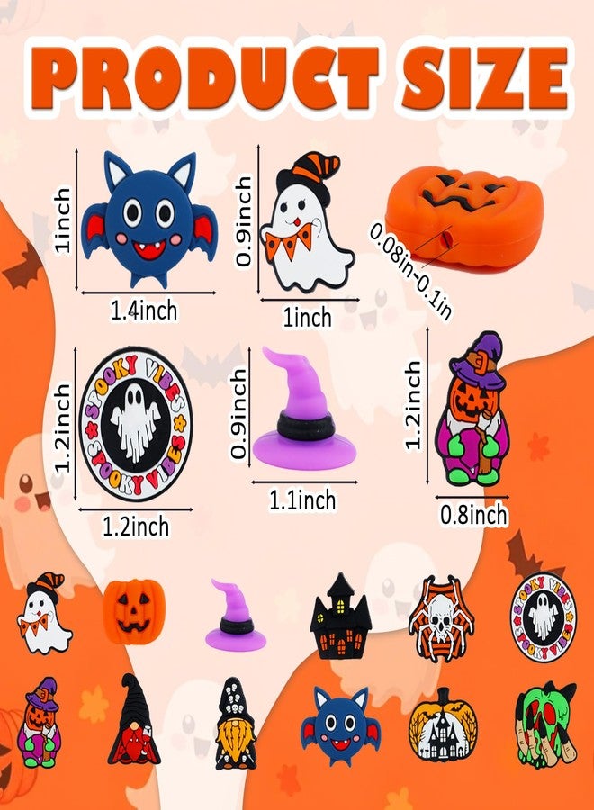ROLYTA 12 Pcs Halloween Theme Silicone Focal Beads for Pens, 12 Styles Halloween Pumpkin Pen Charms, Cute Silicone Charms for Gift Making, Keychain DIY, Bracelet Necklace Jewelry Supplies - Image 2