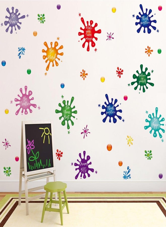 BTPIEL Colorful Inspirational Quotes Wall Decals, Ink Splatter Splotches Wall Decor, Watercolor Paint Wall Stickers, Positive Affirmations Wallpaper for Kids Classroom Playroom School Nursery Bedroom - Image 3