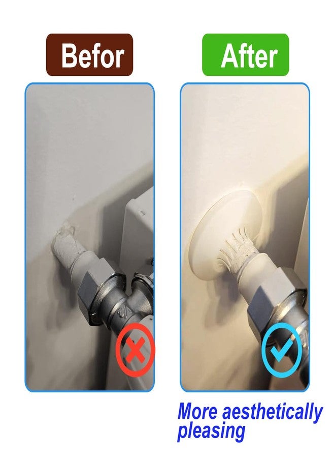 DVECUE Plumbing Cover Plates Larger Trim Rings Plastic Radiator Escutcheon Water Pipe Cover Collars(2.36-3.0inch, White) - Image 4