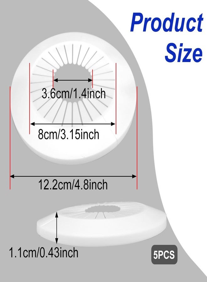 DVECUE Plumbing Cover Plates Larger Trim Rings Plastic Radiator Escutcheon Water Pipe Cover Collars(2.36-3.0inch, White) - Image 3