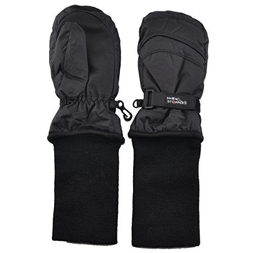 SnowStoppers Kids Waterproof Long Cuff Winter Mittens (Small (1-3 Years), Black) - Image 2