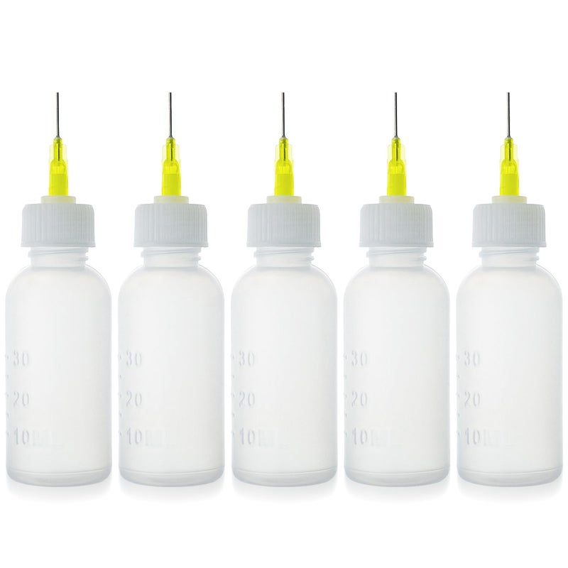 FJNATINH FJNATINH 30cc Needle Tip Glue Squeeze Bottle Precision Tips Applicator Bottles 5 Pack 