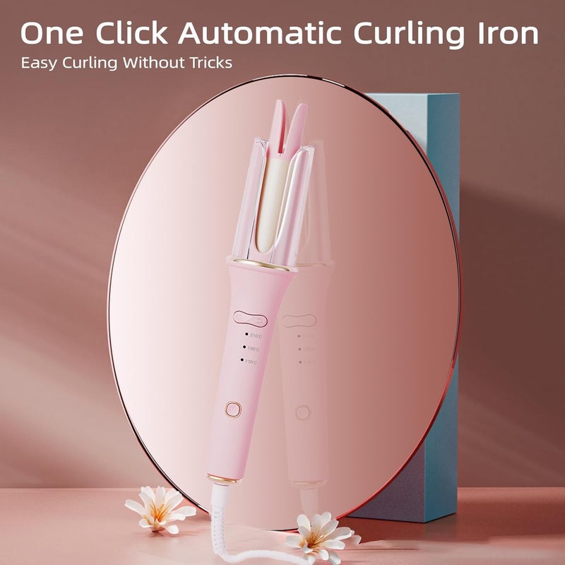 AccLoo Automatic Curling Iron, 2-Way Rotating Ceramic Hair Curler, 3 Heat Settings and 30s Fast Heating, Ionic Care, Auto Shut-Off, Anti-Scald & Anti-Tangle for Effortless Styling - Image 1