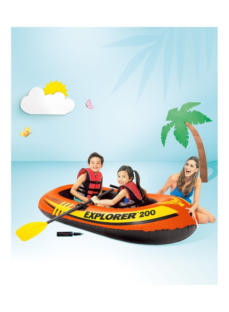 INTEX Explorer 200 Inflatable Boat Set For 2 Person 185x94x41cm - Image 3