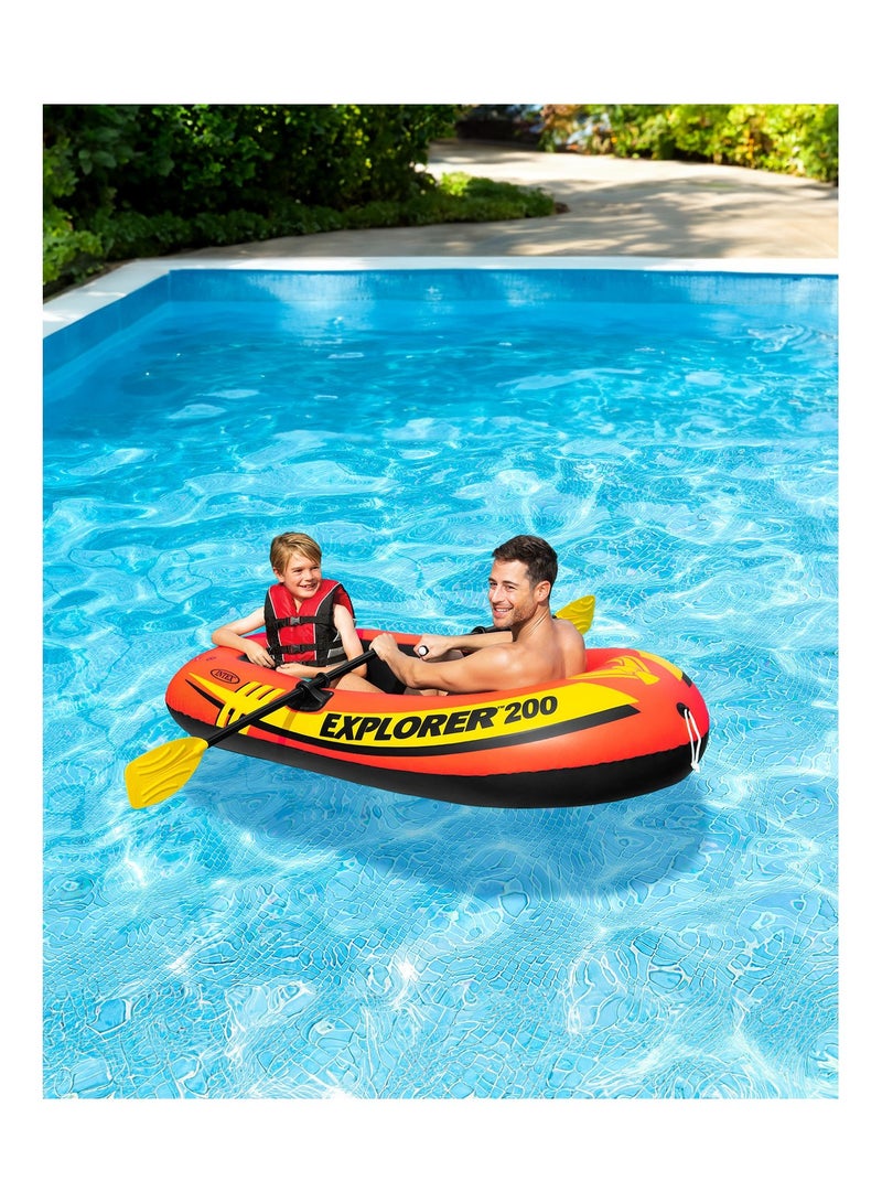 INTEX Explorer 200 Inflatable Boat Set For 2 Person 185x94x41cm - Image 4