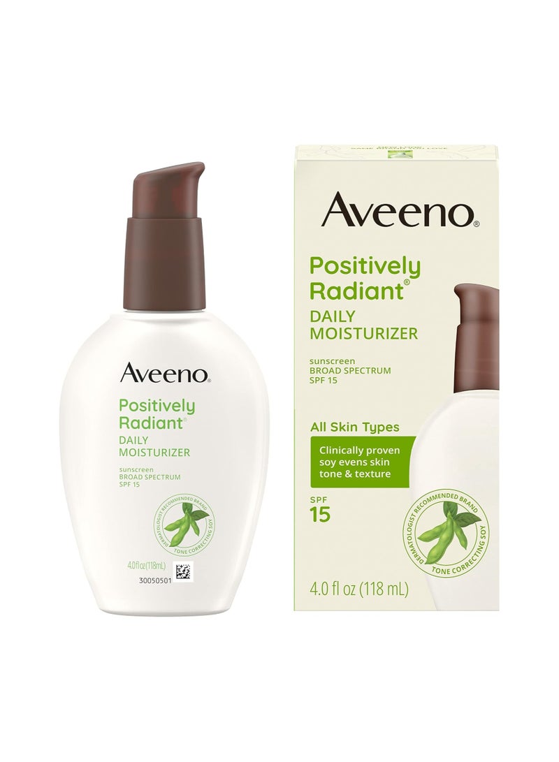 Aveeno Positively Radiant Daily Facial Moisturizer with Broad Spectrum SPF 15 Sunscreen 120ml - Image 1