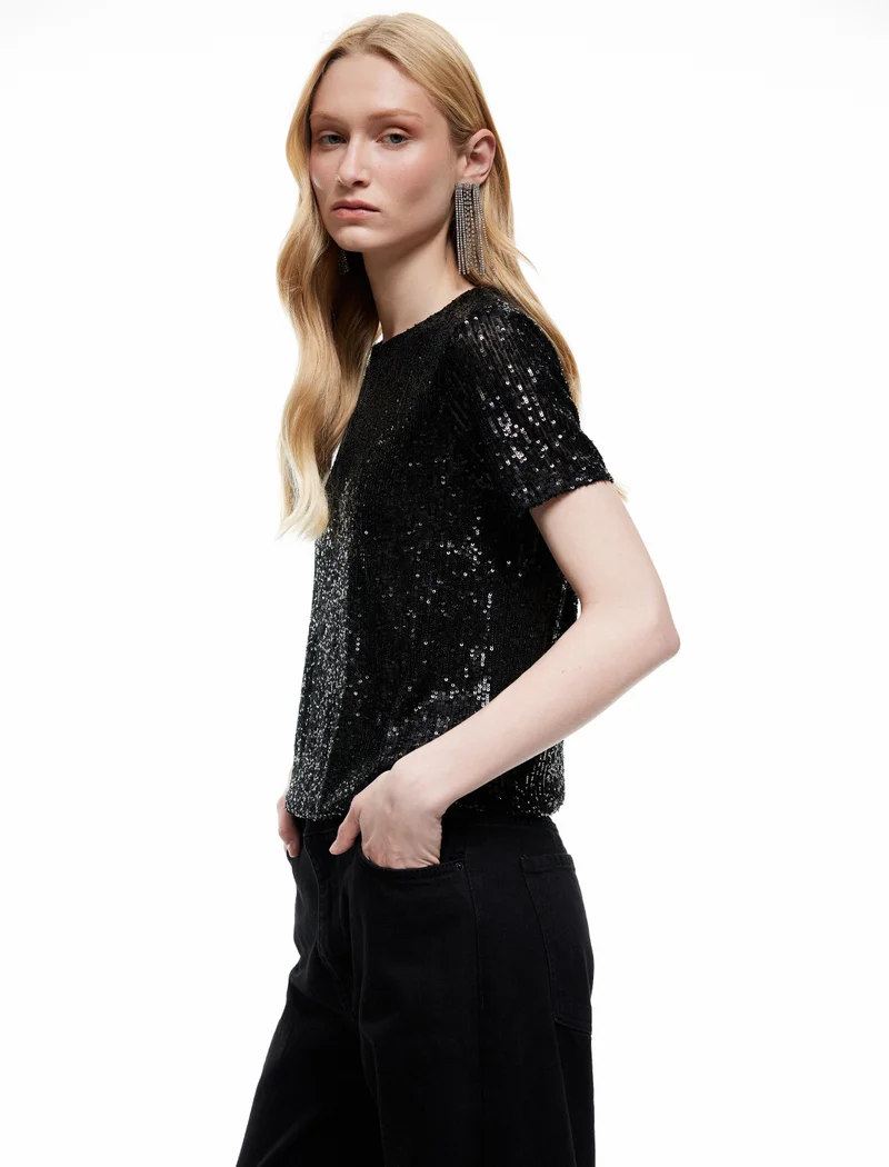 كوتون Sequined Blouse
