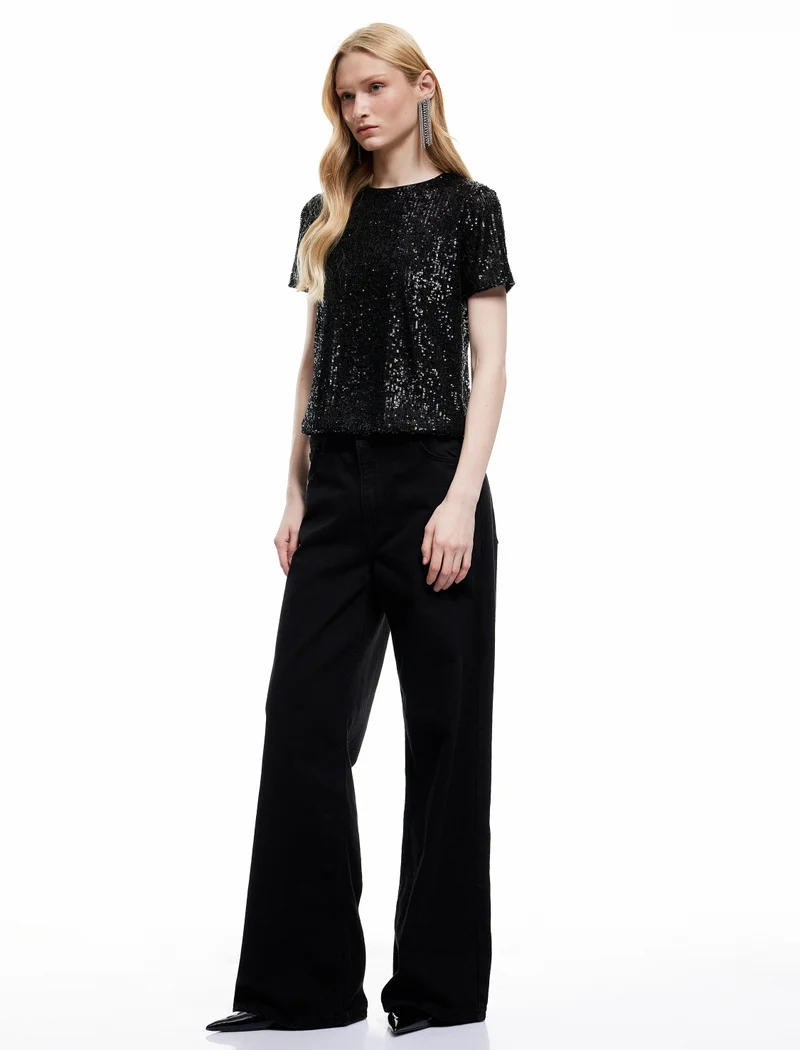 كوتون Sequined Blouse