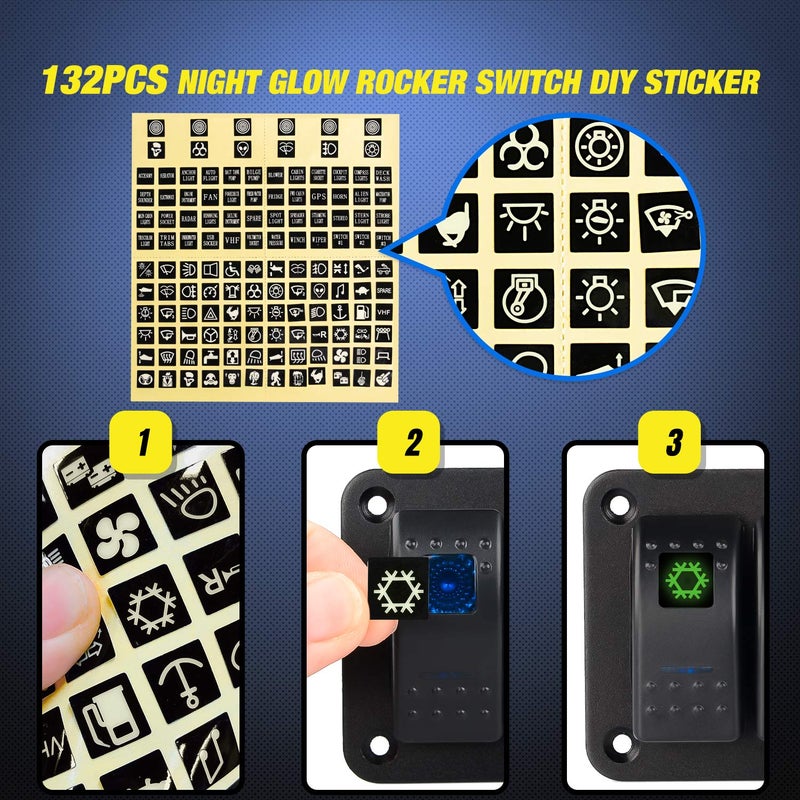 Nilight - 90109D 4 Gang Aluminum Rocker Switch Panel Toggle Dash 5 Pin ON/Off Pre-Wired Rocker Switch Blue Backlit Switch for Automotive Car Marine Boat RV,2 Years Warranty - Image 5