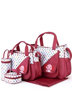 Beautiful New Arrival Mommy Bag Five-Piece Set Cute Little Elephant Mother And Baby Multifunctional Large Capacity One-Shoulder Crossbody Mommy Bag  - Image 3