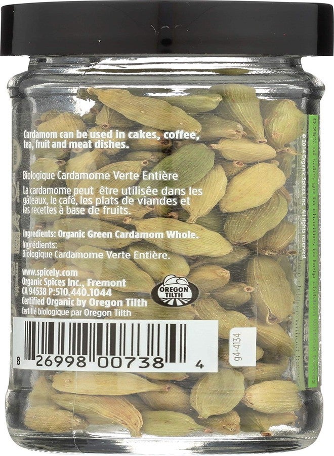 Spicely Organics Cardamom Pods Green Whole 1.20 Ounce Jar Certified Gluten Free - Image 4