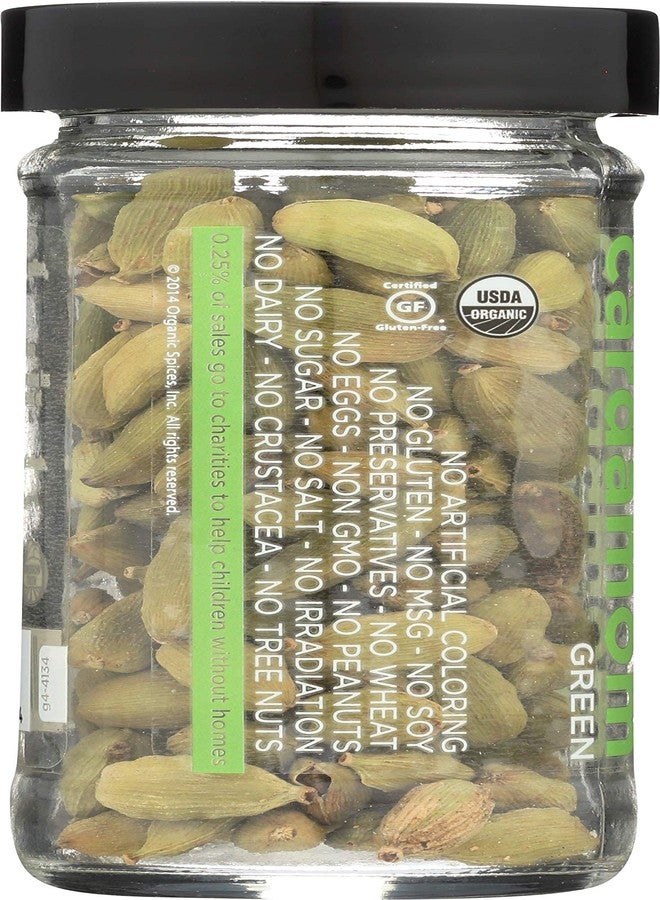 Spicely Organics Cardamom Pods Green Whole 1.20 Ounce Jar Certified Gluten Free - Image 2