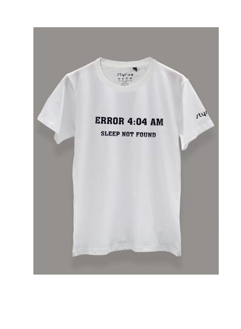 Styrke Round Neck Error 404 T-Shirt – 100% Cotton, Comfortable & Stylish Unisex Tee for Trendy Looks – Perfect for Layering or Wearing Solo - Image 1