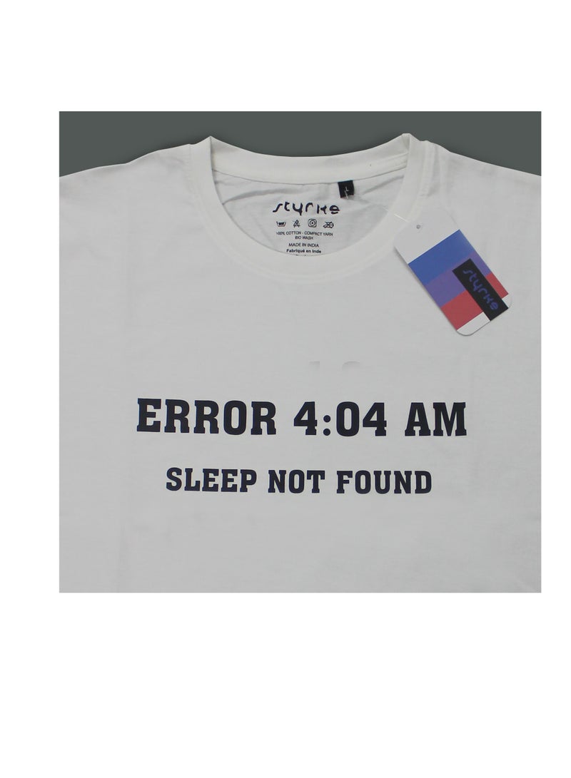 Styrke Round Neck Error 404 T-Shirt – 100% Cotton, Comfortable & Stylish Unisex Tee for Trendy Looks – Perfect for Layering or Wearing Solo - Image 2