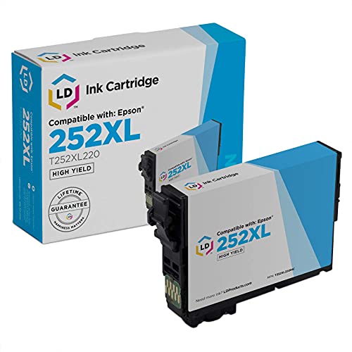 LD Products Remanufactured Ink Cartridge Replacement for Epson 252XL 252 XL T252XL220 High Yield (Cyan) to use with WF-3640, WF-7110, WF-7210, WF-7610, WF-7620, WF-7720, WF-7720DTWF - Image 1