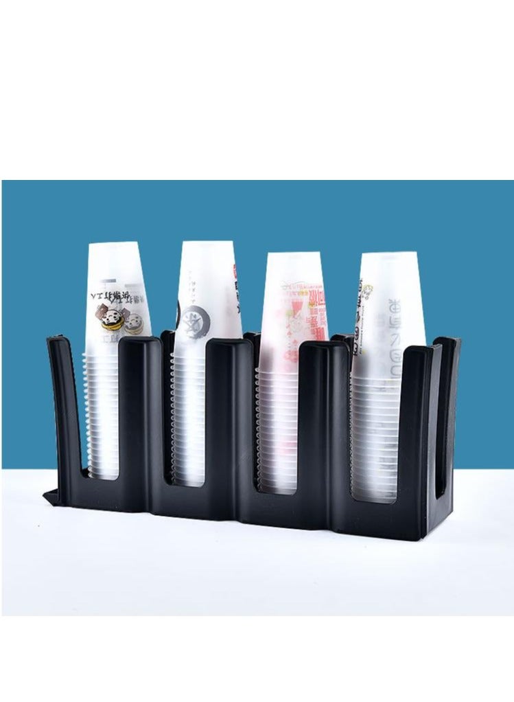 Golden Paper Cup and Lid Holder with Straw Organizer, Disposable Coffee Cup Dispenser for Countertop Coffee Station Bar Restaurant Breakroom（Black） - Image 3