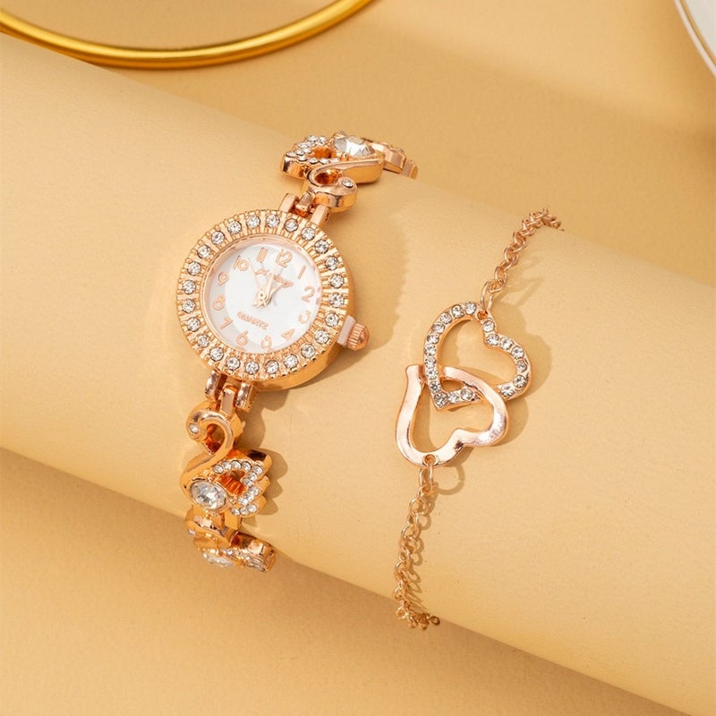 KUMO Trendy Fashion Water Crystal Alloy Steel Band Women's Quartz Watch with Decorative World Time Display - Image 1