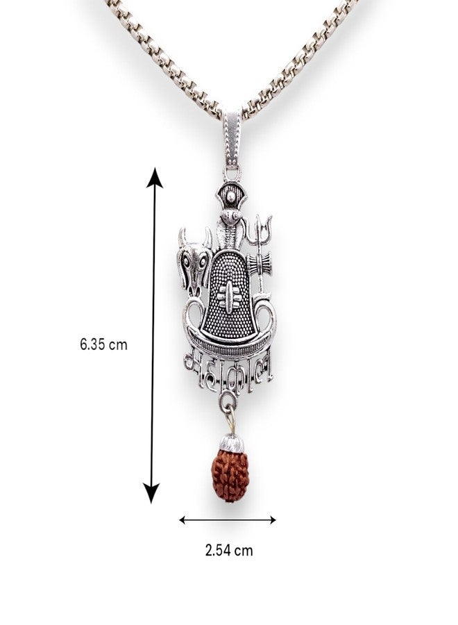 Elleva Lord Shiva Pendant Locket for Men & Women Stylish Spiritual Necklace set | Mahadev Mahakal Locket with Rudraksha Shivling for Good Health & Wealth (Pack of 1) - Image 4