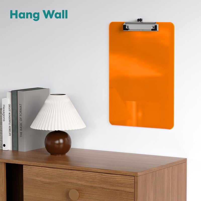 A4 Plastic Clipboard, 8.5 x 11 Orange Colored Clip Boards with Low Profile Clip, Letter Size for Classroom, Teacher, Students, School & Office Supplies - Image 4