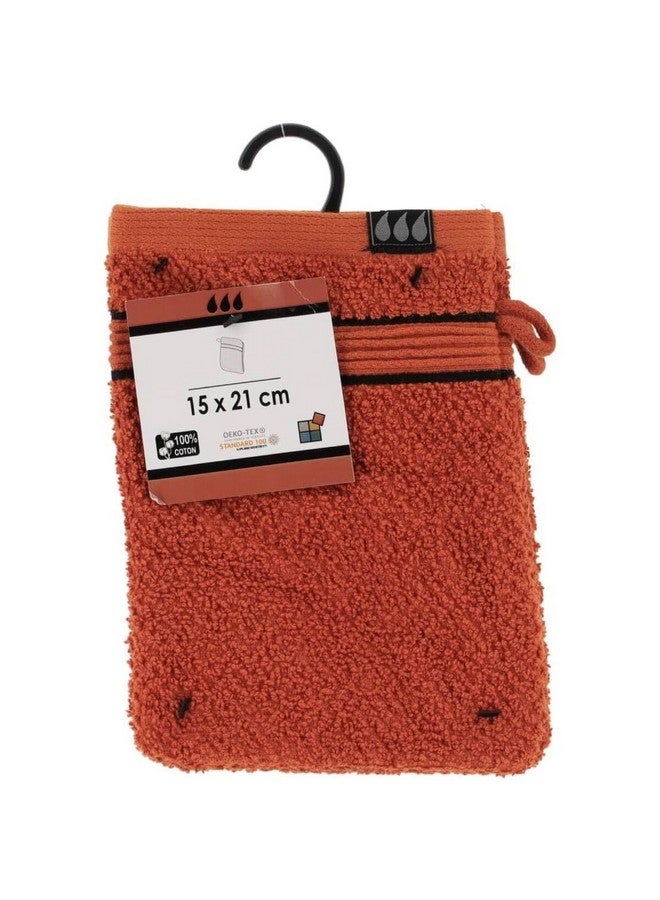 Tendance 2-Piece Premium Cotton Bath Glove Set Sienna and Black 15 x 21cm AA7011124  - Image 1
